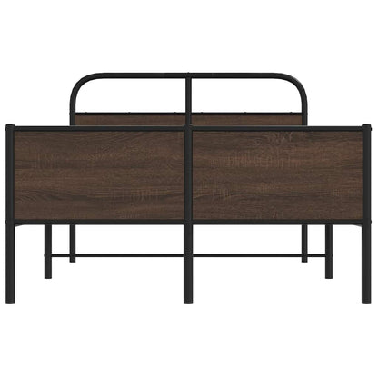 vidaXL Bed Frame without Mattress 120x190 cm Brown Oak Engineered Wood