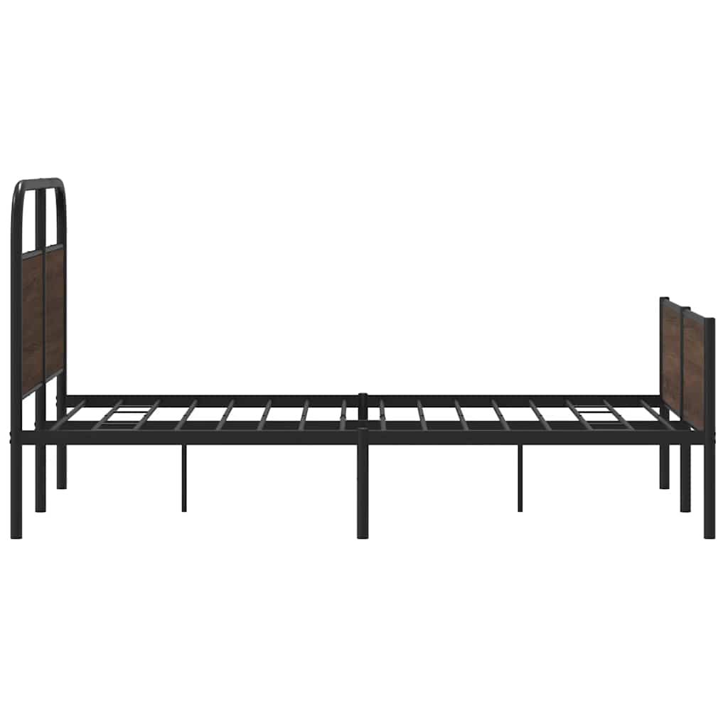 vidaXL Bed Frame without Mattress 120x190 cm Brown Oak Engineered Wood