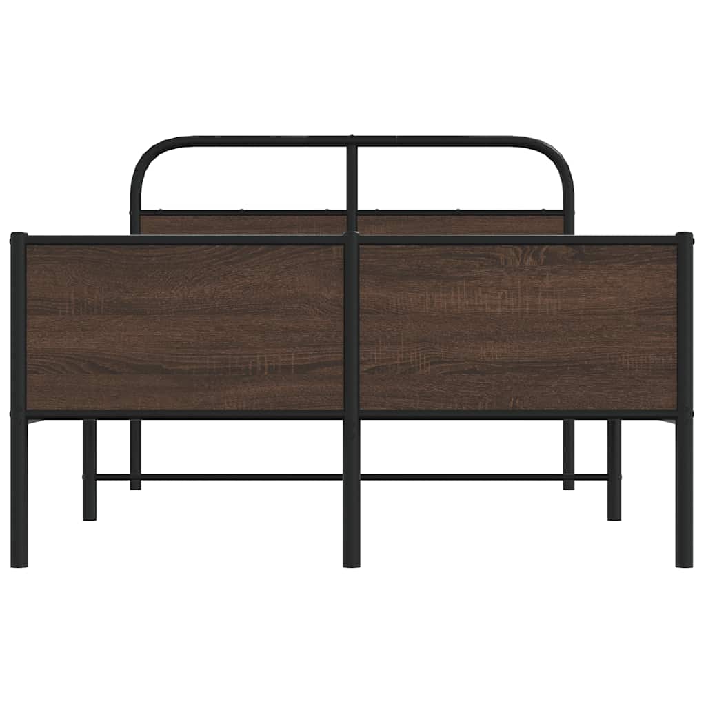 vidaXL Bed Frame without Mattress 120x200 cm Brown Oak Engineered Wood
