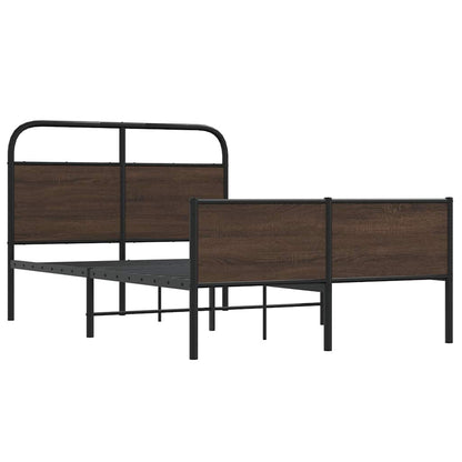 vidaXL Bed Frame without Mattress 140x190 cm Brown Oak Engineered Wood