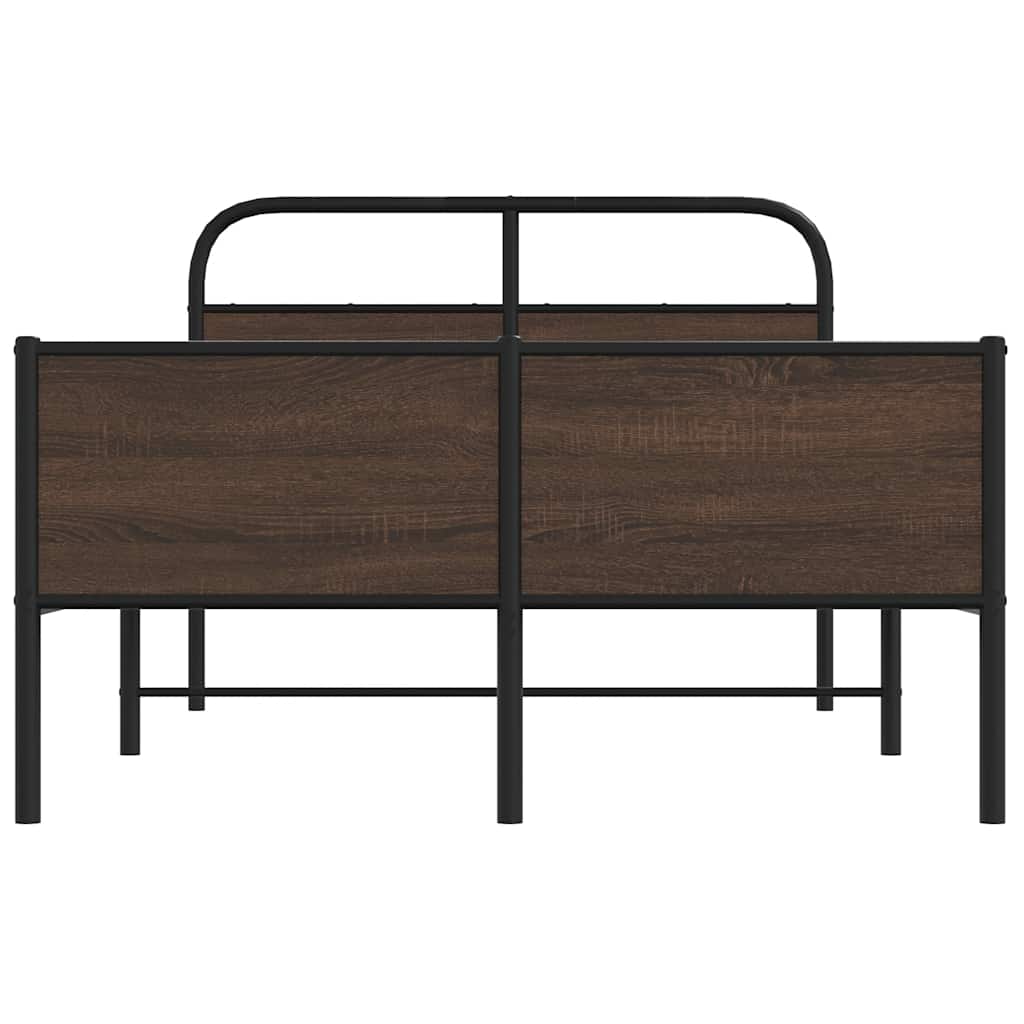 vidaXL Bed Frame without Mattress 140x190 cm Brown Oak Engineered Wood