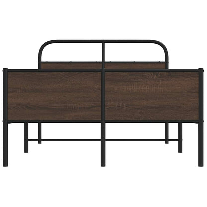 vidaXL Bed Frame without Mattress 140x190 cm Brown Oak Engineered Wood