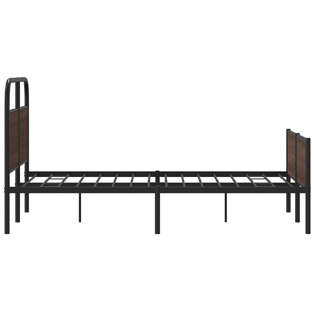 vidaXL Bed Frame without Mattress 140x190 cm Brown Oak Engineered Wood