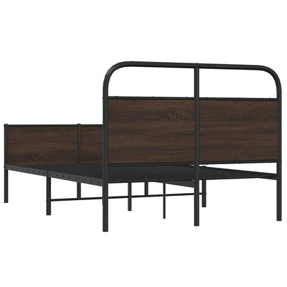 vidaXL Bed Frame without Mattress 140x190 cm Brown Oak Engineered Wood