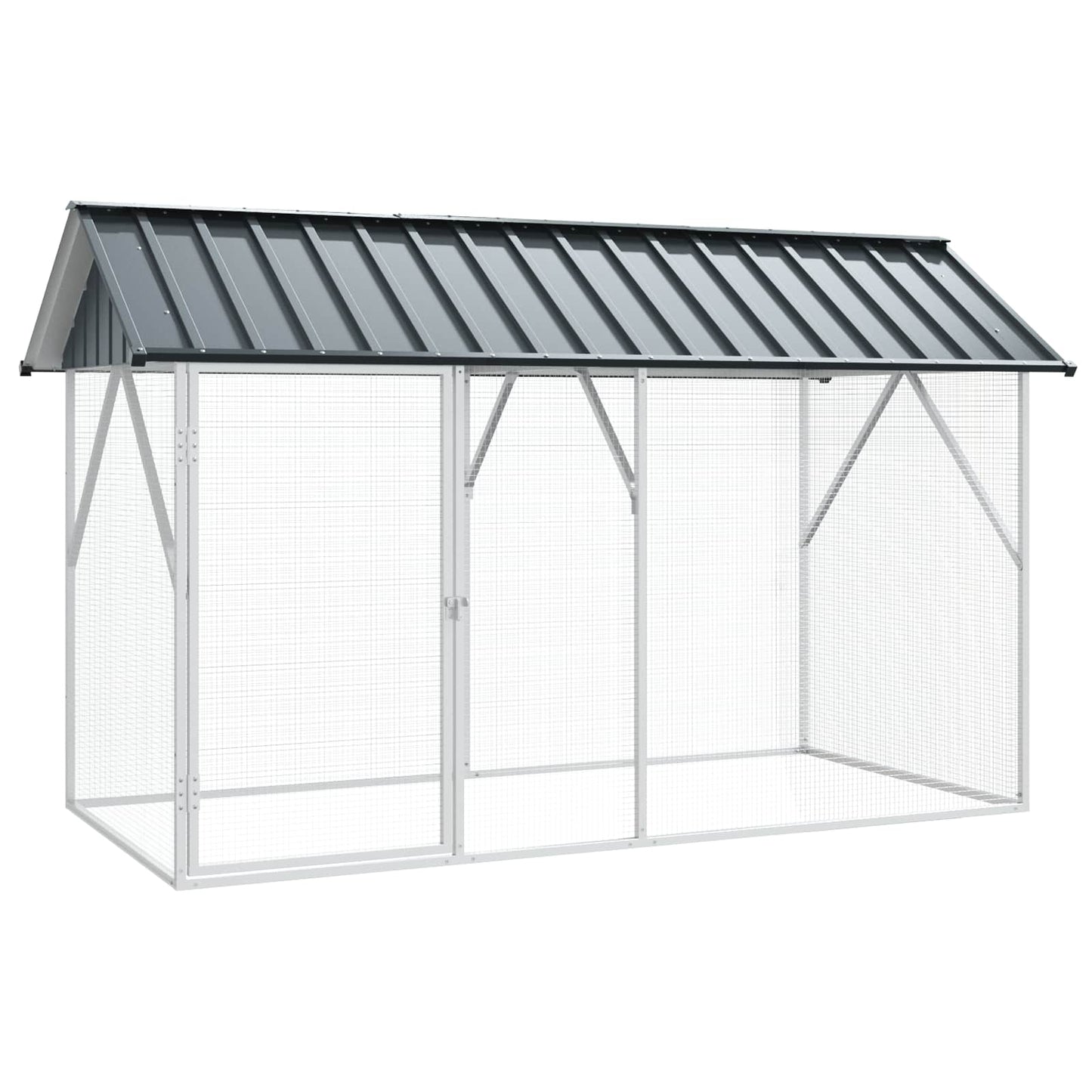 vidaXL Bird Cage Anthracite 227 x 112 x 141 cm Galvanised Steel