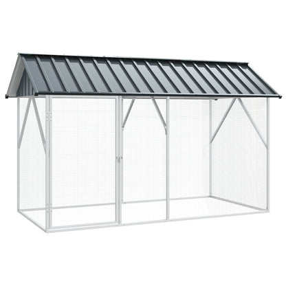 vidaXL Bird Cage Anthracite 227 x 112 x 141 cm Galvanised Steel