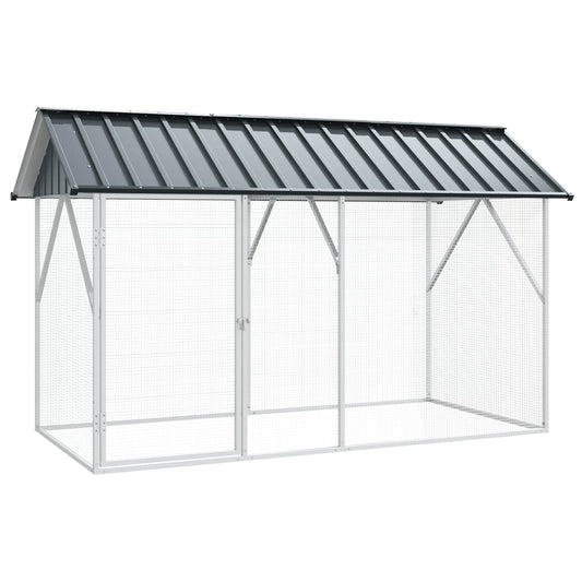 vidaXL Bird Cage Anthracite 227 x 112 x 141 cm Galvanised Steel