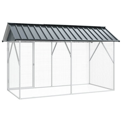 vidaXL Bird Cage Anthracite 227 x 112 x 141 cm Galvanised Steel