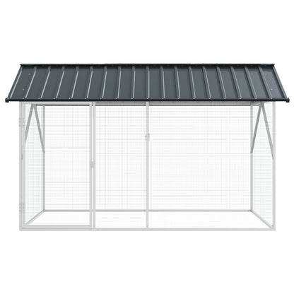 vidaXL Bird Cage Anthracite 227 x 112 x 141 cm Galvanised Steel