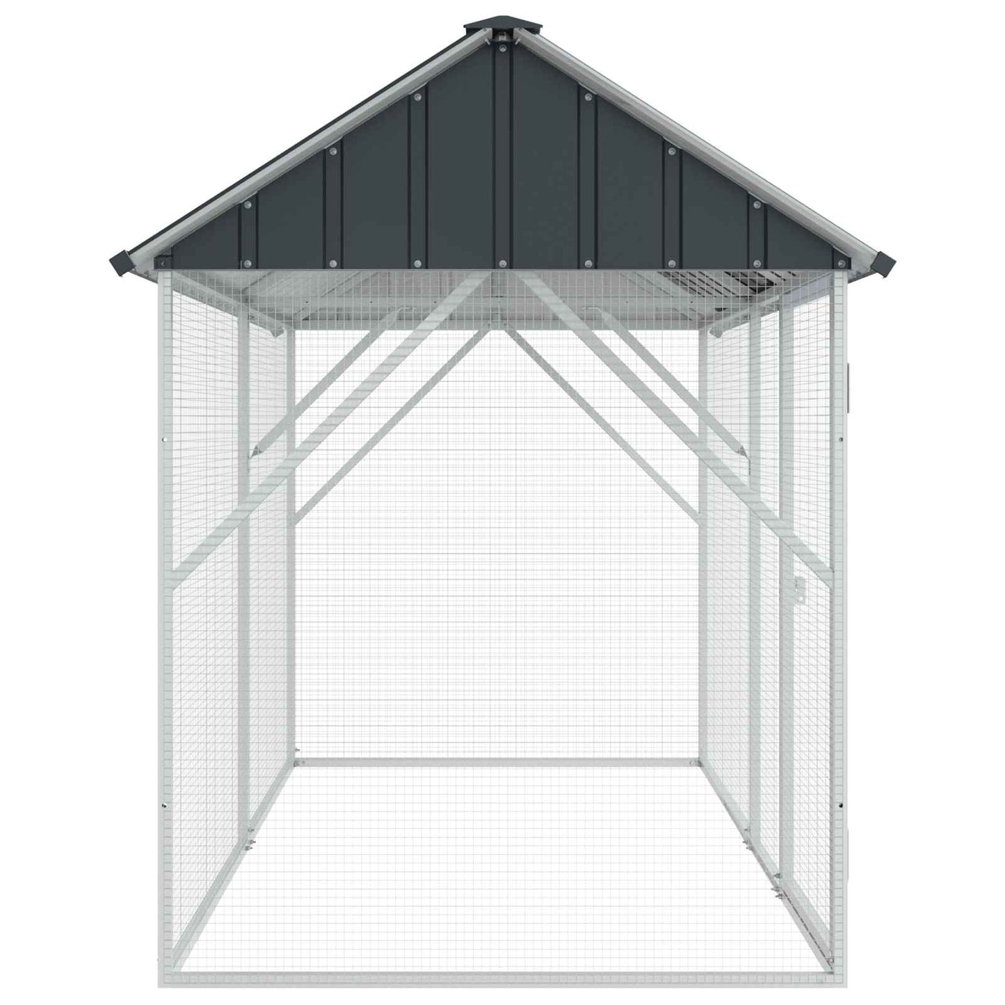 vidaXL Bird Cage Anthracite 227 x 112 x 141 cm Galvanised Steel