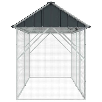 vidaXL Bird Cage Anthracite 227 x 112 x 141 cm Galvanised Steel