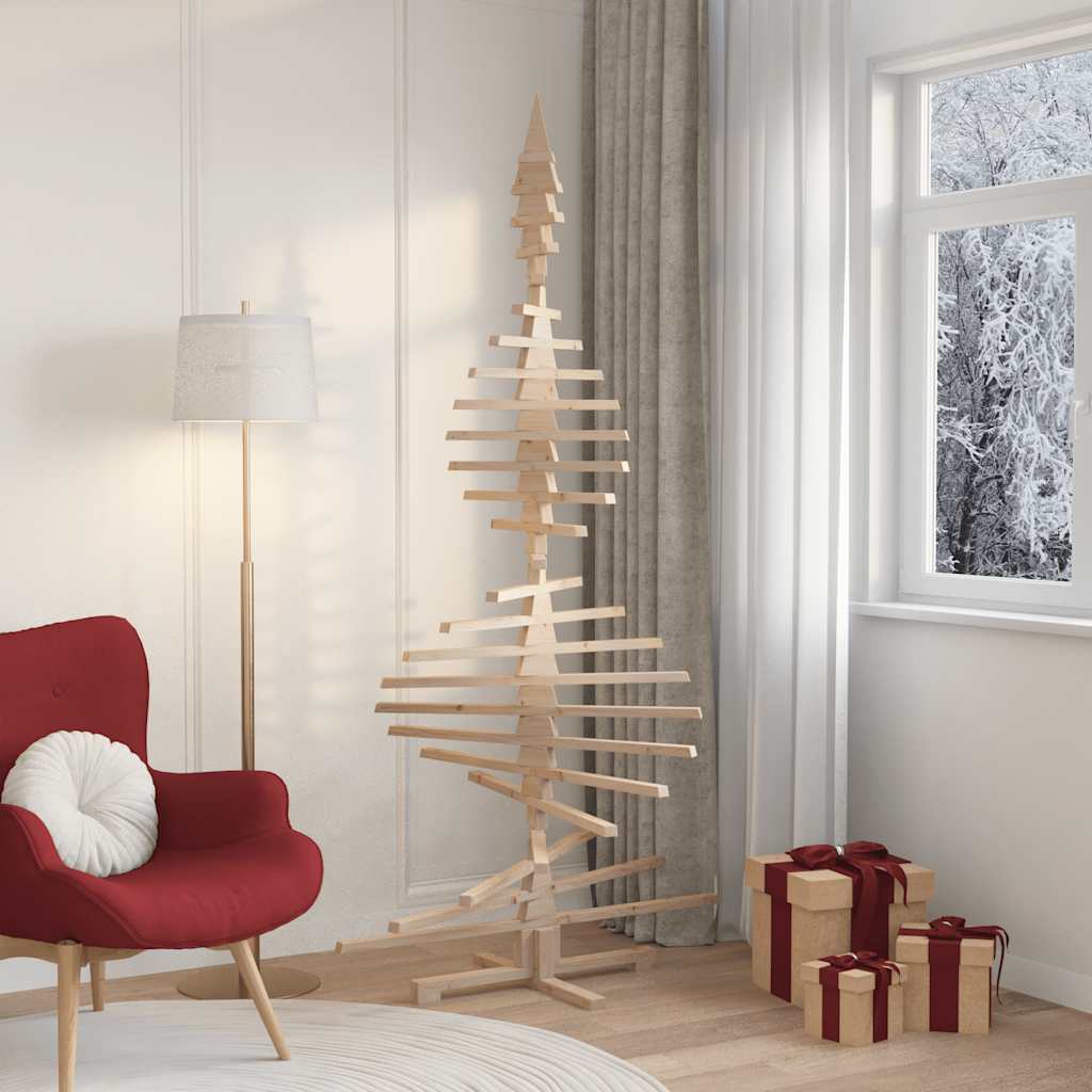 vidaXL Wooden Christmas Tree for Decoration 210 cm Solid Wood Pine