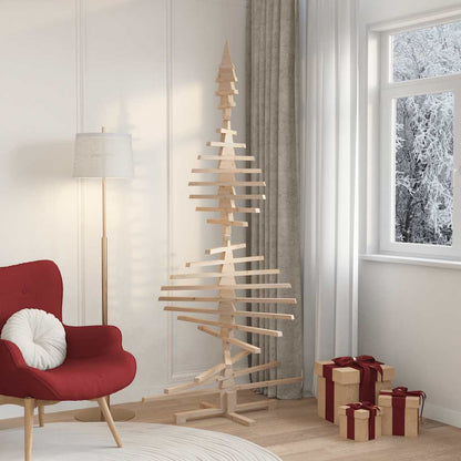vidaXL Wooden Christmas Tree for Decoration 210 cm Solid Wood Pine