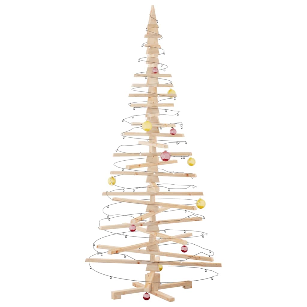 vidaXL Wooden Christmas Tree for Decoration 210 cm Solid Wood Pine