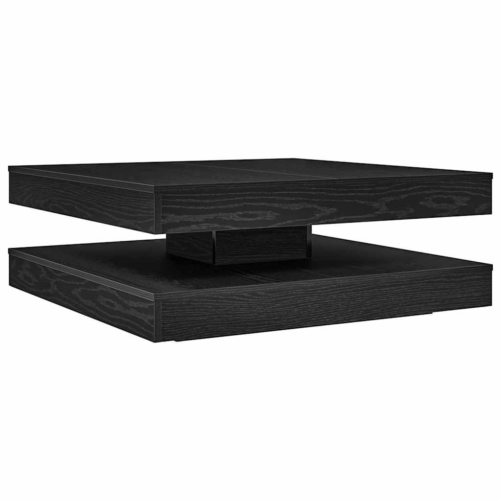 vidaXL Coffee Table 360-Degree Rotatable Black Oak 90x90x34,5 cm