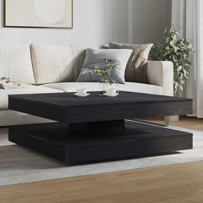 vidaXL Coffee Table 360-Degree Rotatable Black Oak 90x90x34,5 cm