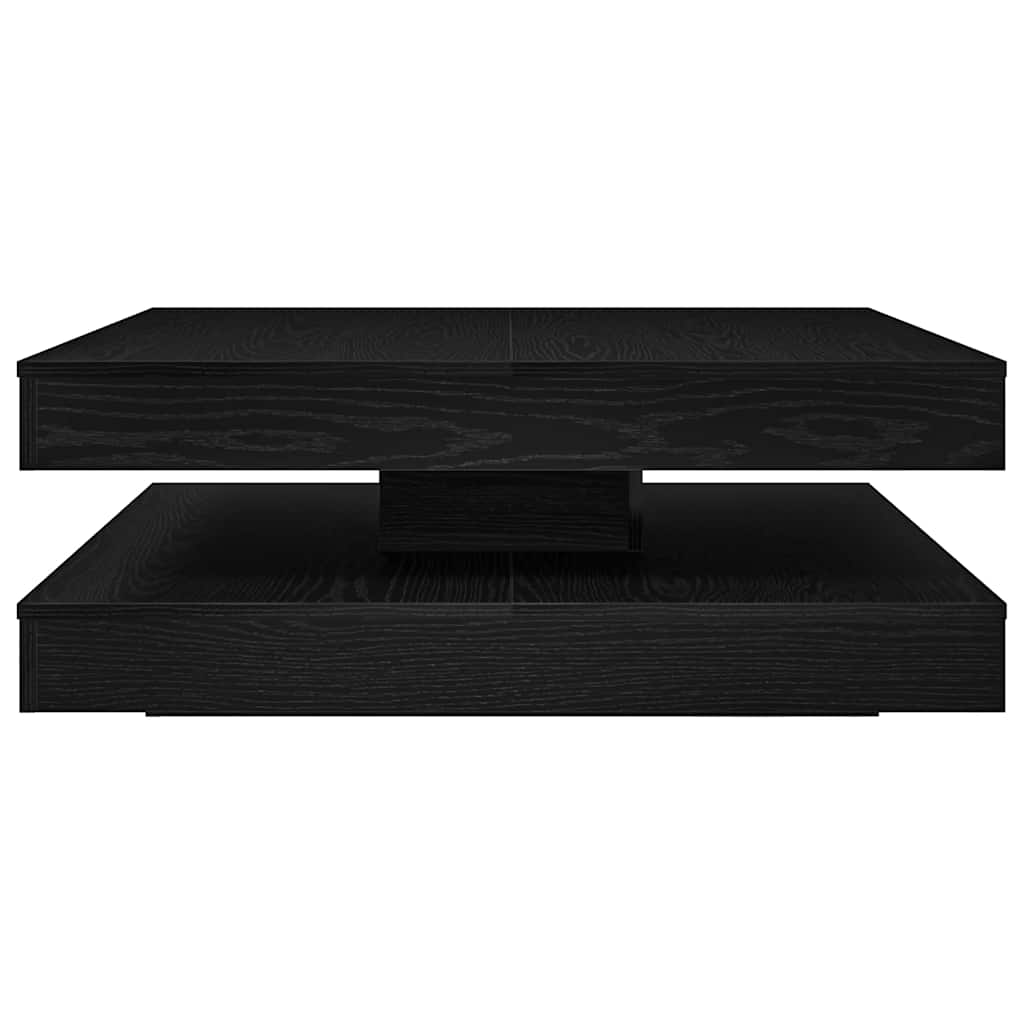 vidaXL Coffee Table 360-Degree Rotatable Black Oak 90x90x34,5 cm