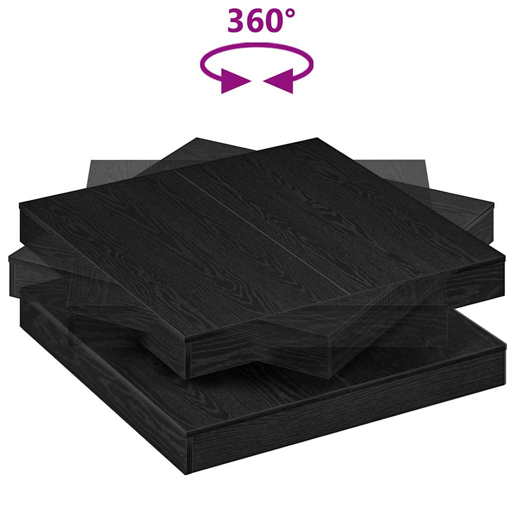 vidaXL Coffee Table 360-Degree Rotatable Black Oak 90x90x34,5 cm