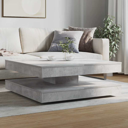 vidaXL Coffee Table 360-Degree Rotatable Concrete Grey 90x90x34,5 cm