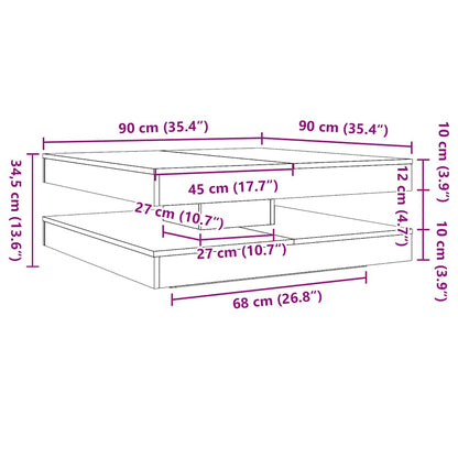 vidaXL Coffee Table 360-Degree Rotatable Concrete Grey 90x90x34.5 cm