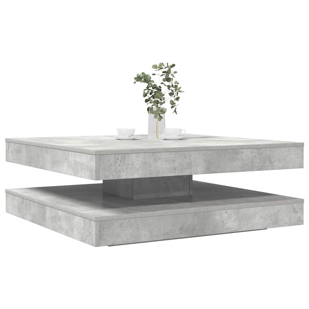 vidaXL Coffee Table 360-Degree Rotatable Concrete Grey 90x90x34,5 cm