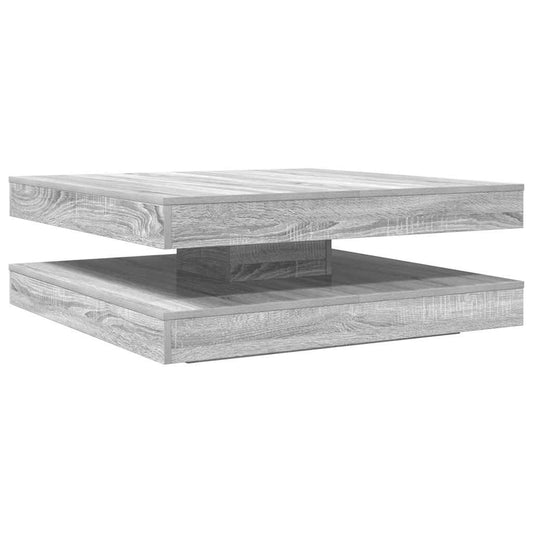 vidaXL Coffee Table 360-Degree Rotatable Grey Sonoma 90x90x34.5 cm