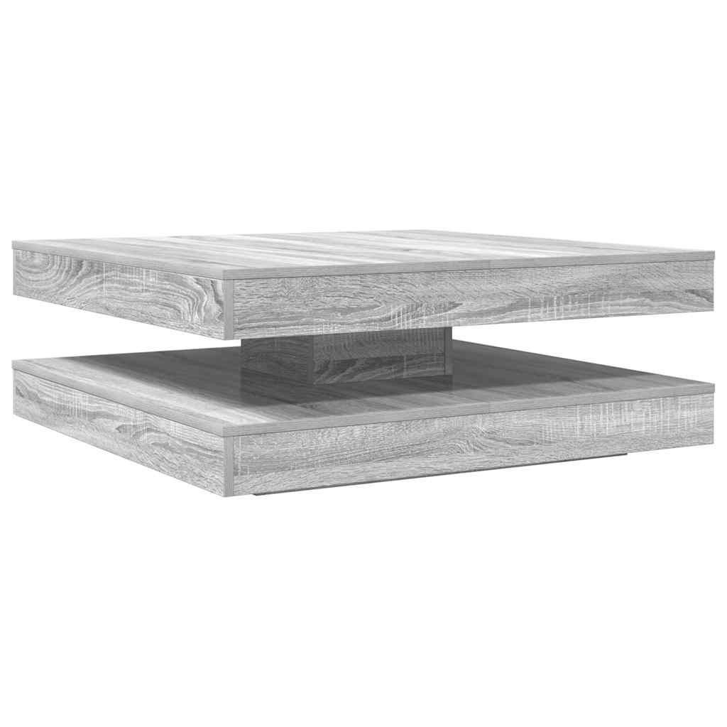 vidaXL Coffee Table 360-Degree Rotatable Grey Sonoma 90x90x34,5 cm