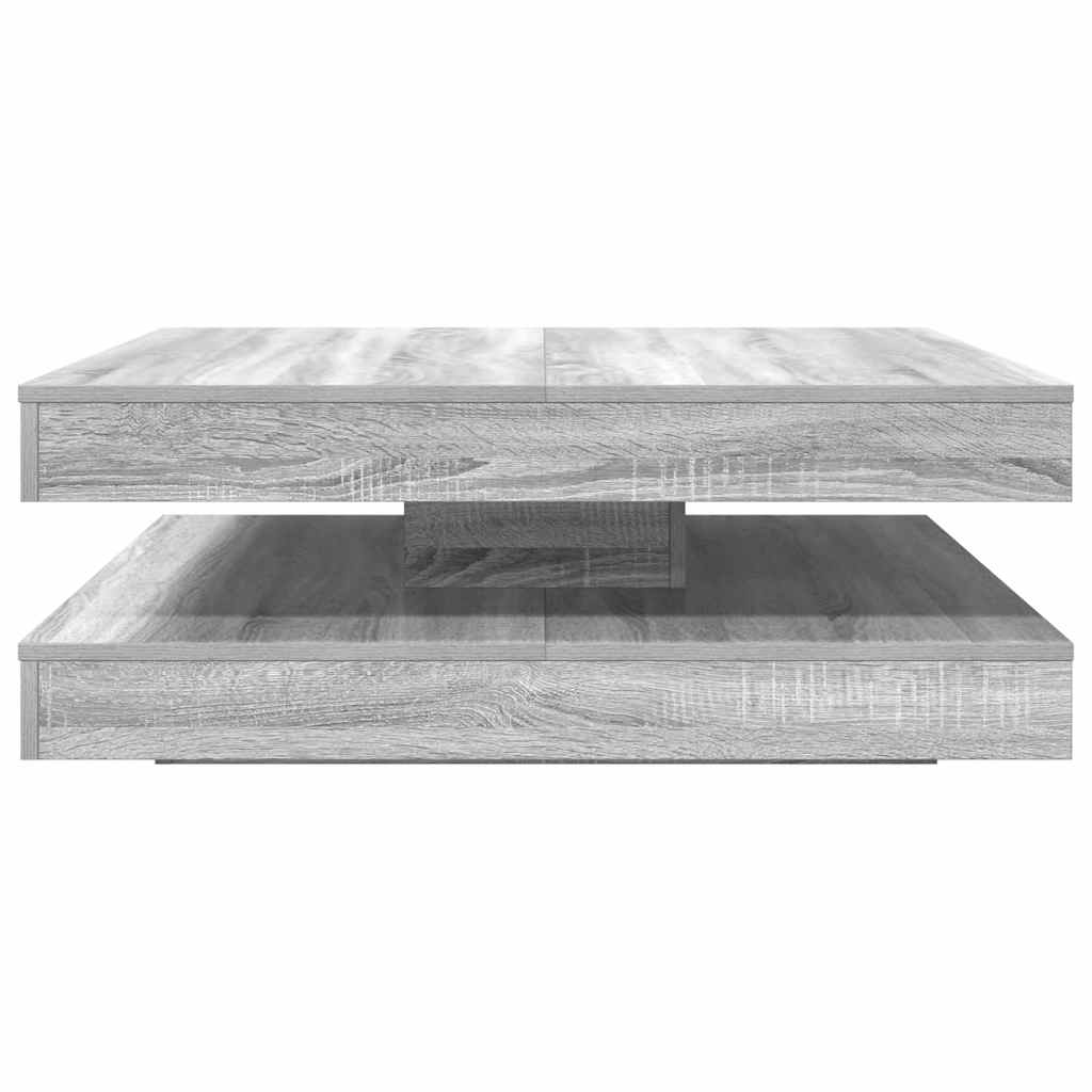 vidaXL Coffee Table 360-Degree Rotatable Grey Sonoma 90x90x34,5 cm
