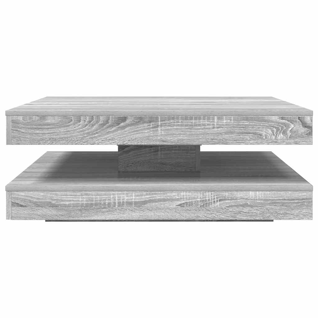 vidaXL Coffee Table 360-Degree Rotatable Grey Sonoma 90x90x34.5 cm