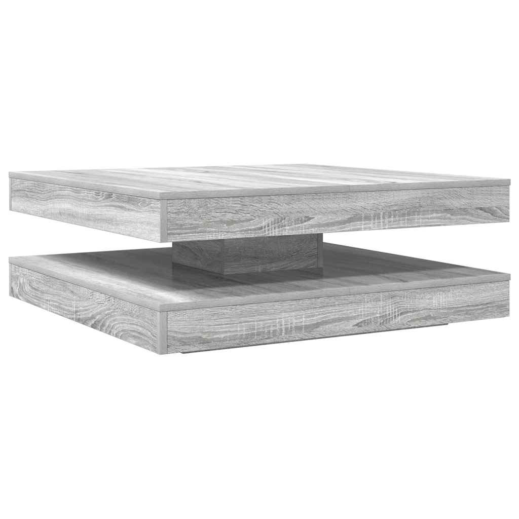 vidaXL Coffee Table 360-Degree Rotatable Grey Sonoma 90x90x34,5 cm