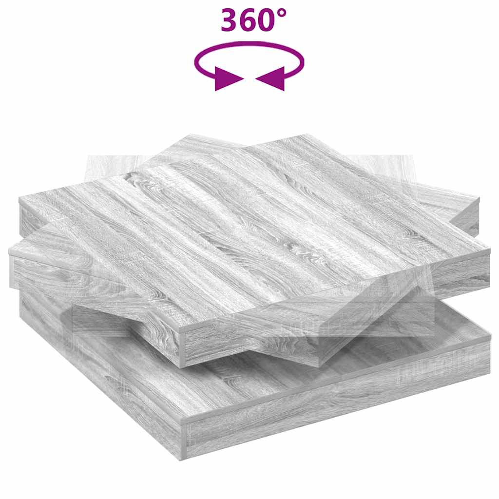 vidaXL Coffee Table 360-Degree Rotatable Grey Sonoma 90x90x34,5 cm