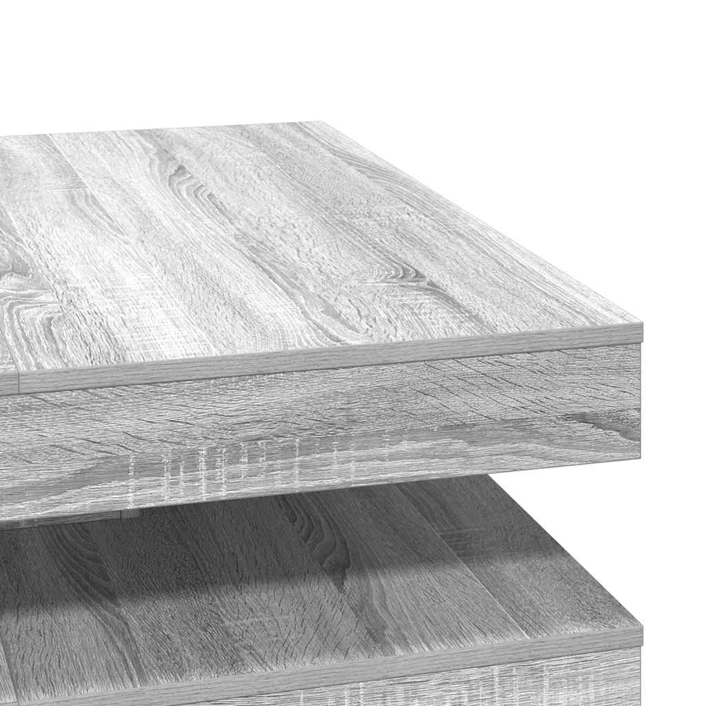 vidaXL Coffee Table 360-Degree Rotatable Grey Sonoma 90x90x34,5 cm