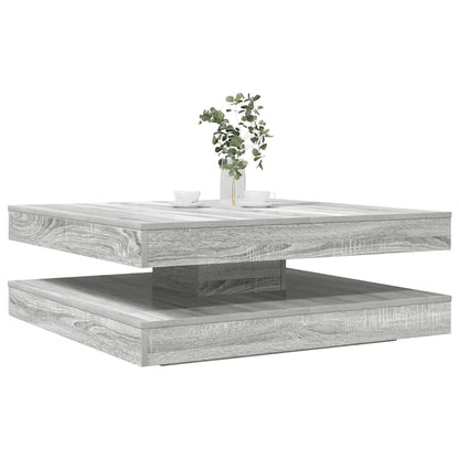 vidaXL Coffee Table 360-Degree Rotatable Grey Sonoma 90x90x34,5 cm