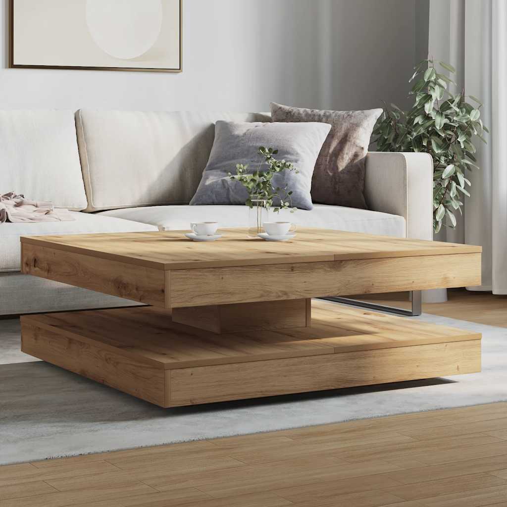 vidaXL Coffee Table 360-Degree Rotatable Artisan Oak 90x90x34.5 cm