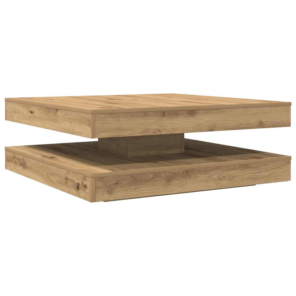 vidaXL Coffee Table 360-Degree Rotatable Artisan Oak 90x90x34,5 cm