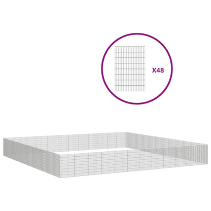 vidaXL Free Range Animal Enclosure 48-Panel 54x80 cm Galvanised Iron