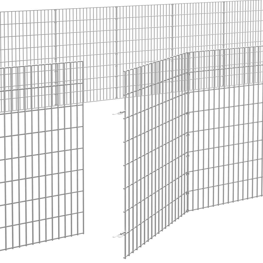 vidaXL Free Range Animal Enclosure 48-Panel 54x80 cm Galvanised Iron