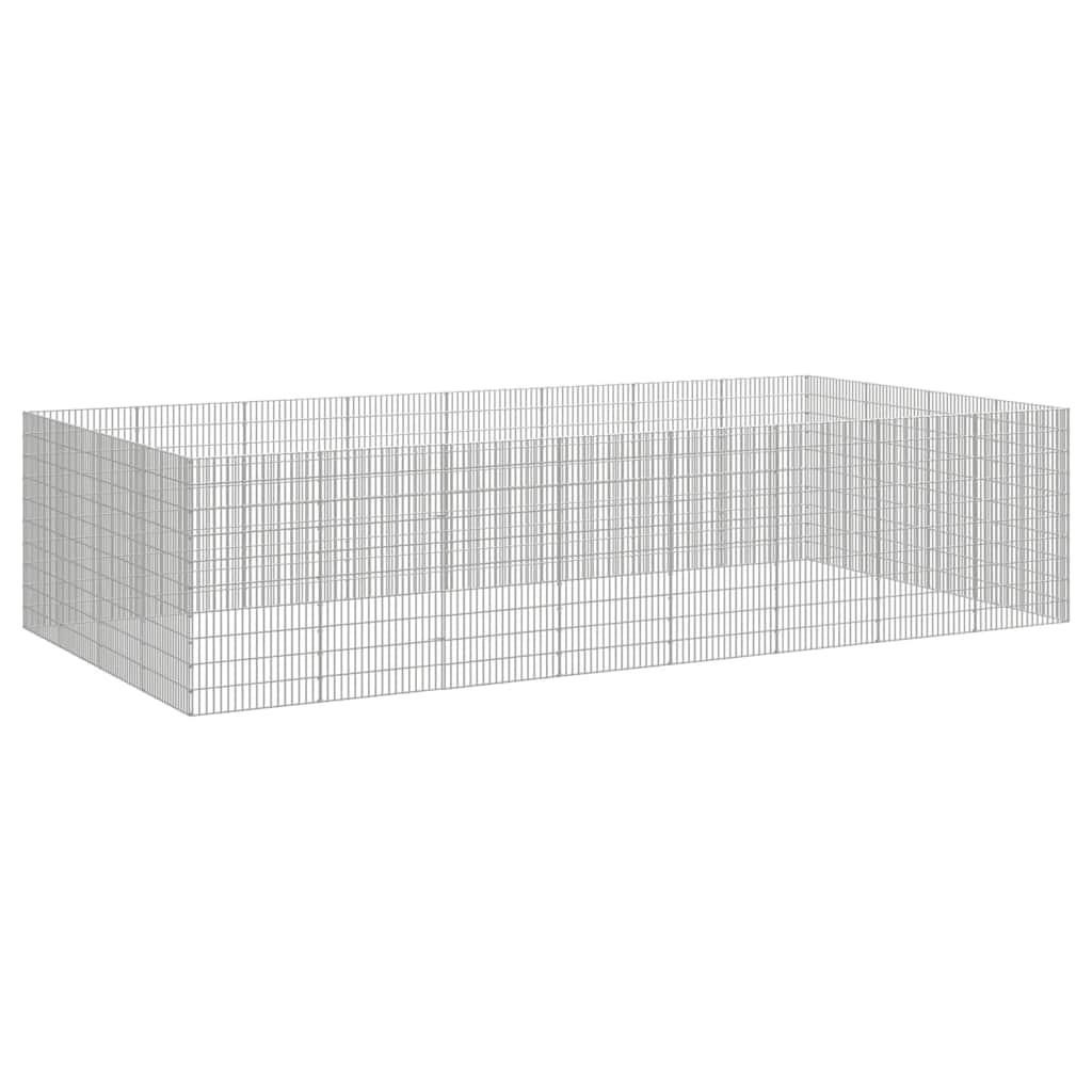vidaXL Free Range Animal Enclosure 24-Panel 54x100 cm Galvanised Iron