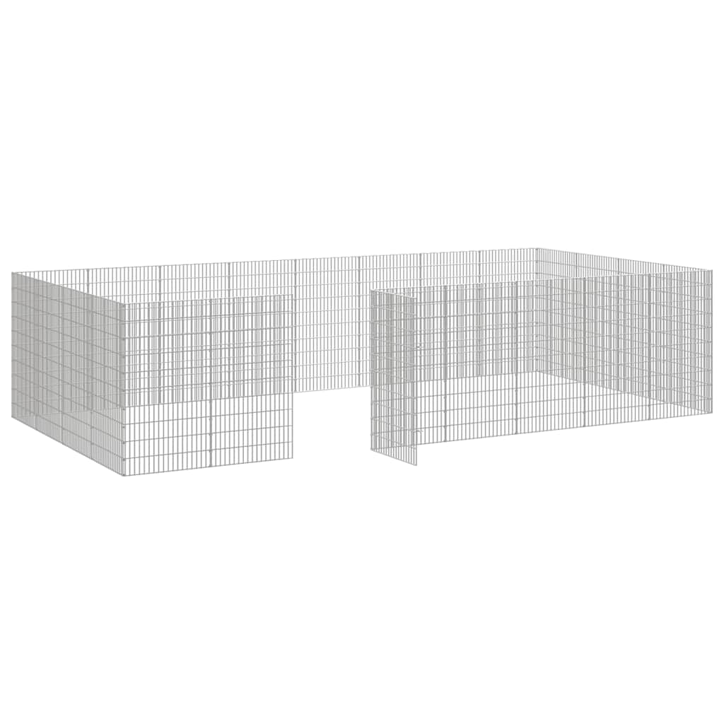 vidaXL Free Range Animal Enclosure 24-Panel 54x100 cm Galvanised Iron