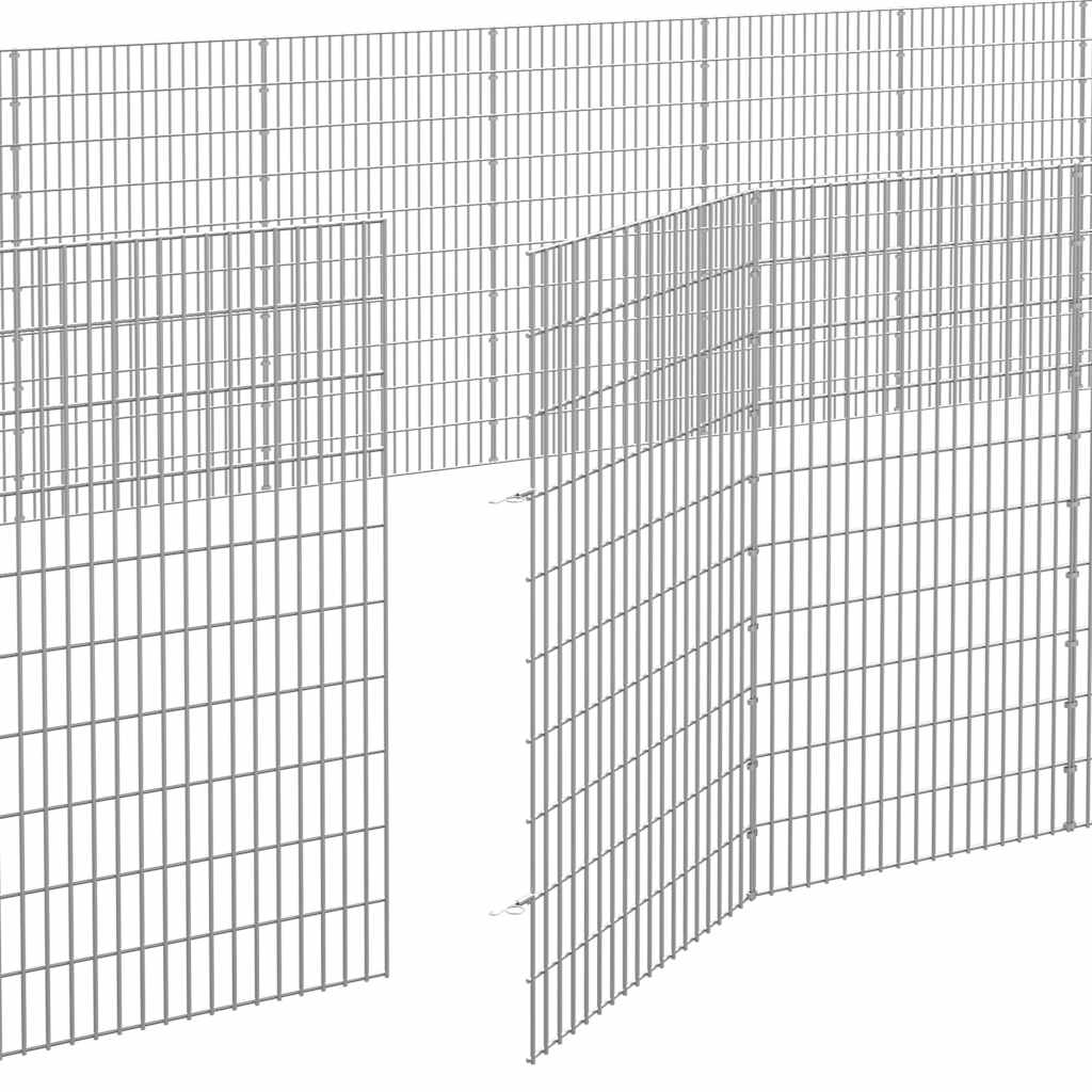 vidaXL Free Range Animal Enclosure 24-Panel 54x100 cm Galvanised Iron