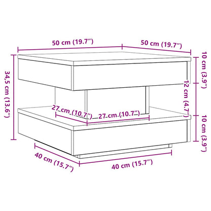 vidaXL Coffee Table 360-Degree Rotatable White 50x50x34.5 cm