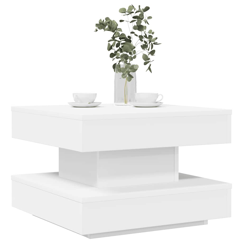 vidaXL Coffee Table 360-Degree Rotatable White 50x50x34.5 cm