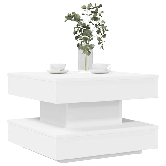 vidaXL Coffee Table 360-Degree Rotatable White 50x50x34.5 cm