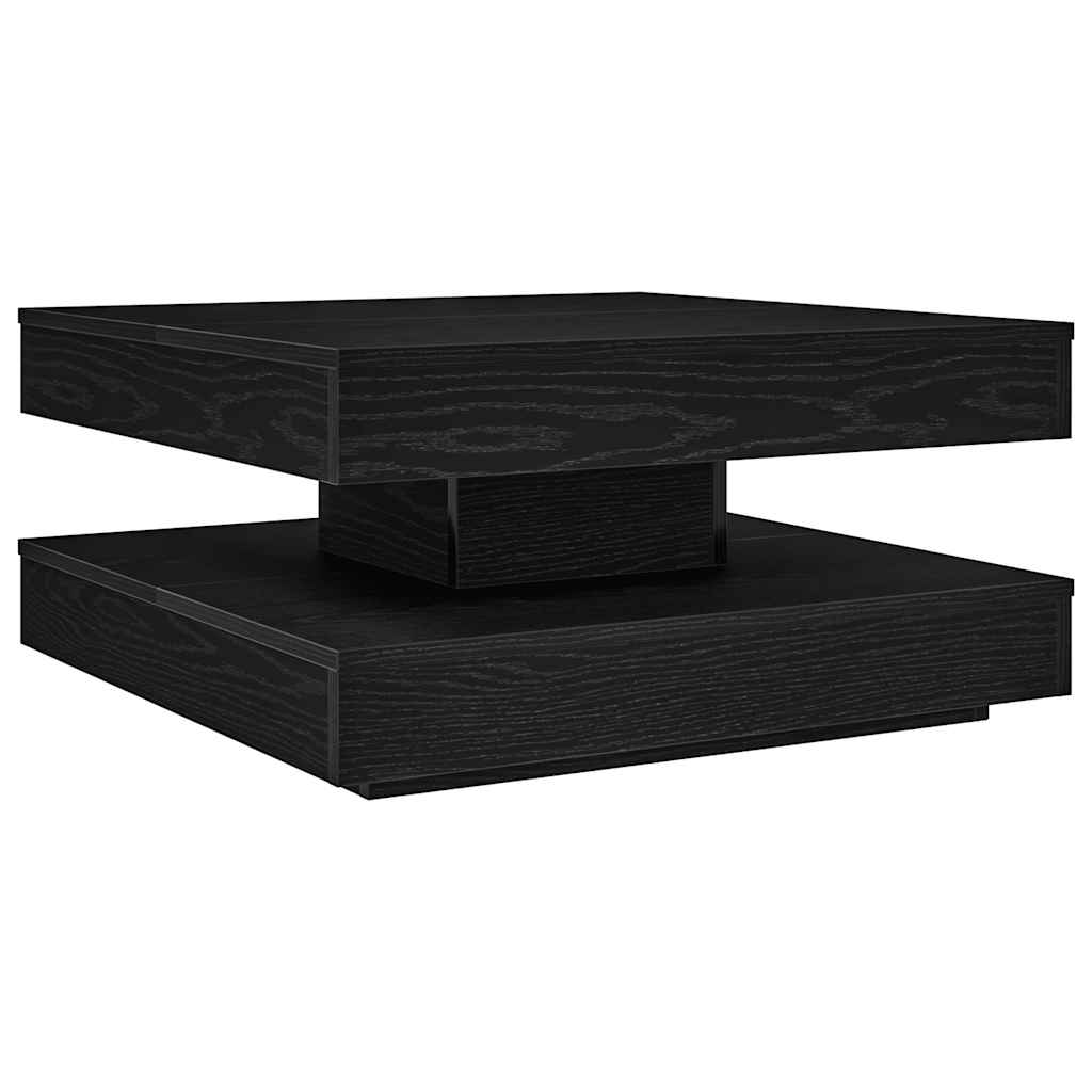 vidaXL Coffee Table 360-Degree Rotatable Black 70x70x34.5 cm