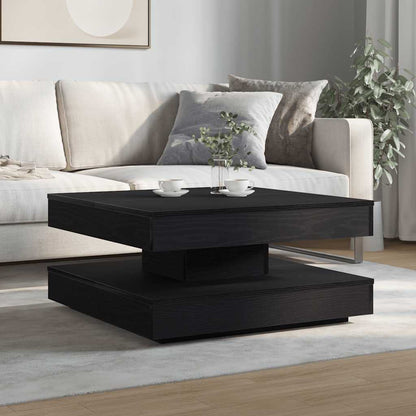 vidaXL Coffee Table 360-Degree Rotatable Black 70x70x34.5 cm