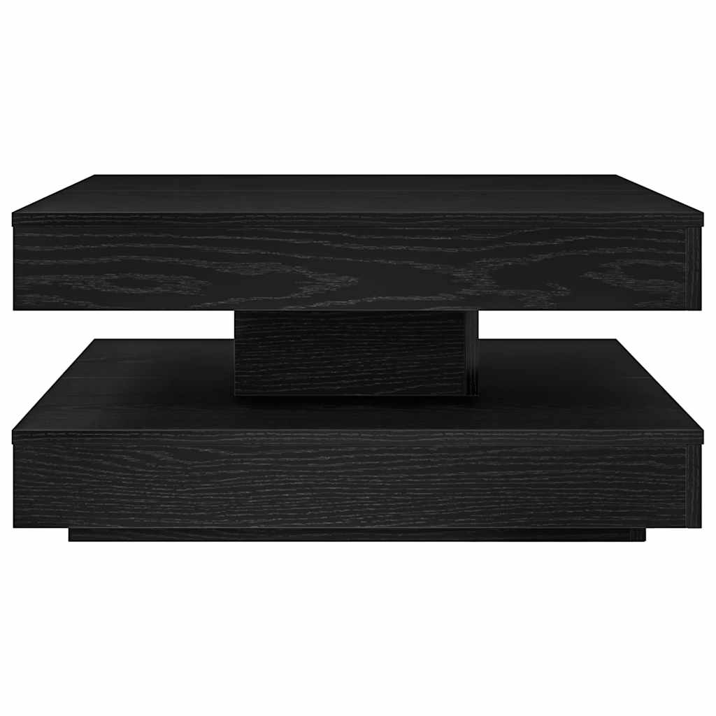 vidaXL Coffee Table 360-Degree Rotatable Black 70x70x34,5 cm