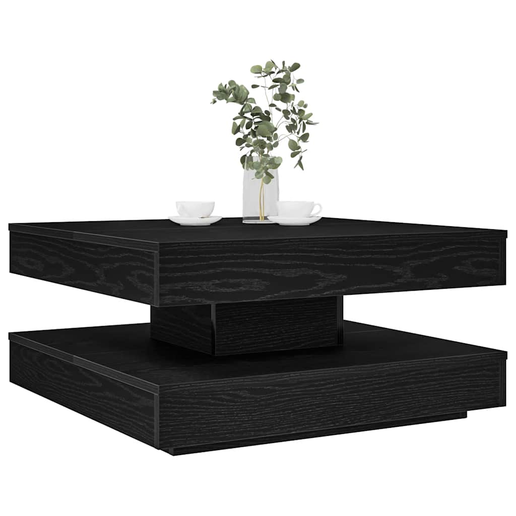 vidaXL Coffee Table 360-Degree Rotatable Black 70x70x34,5 cm