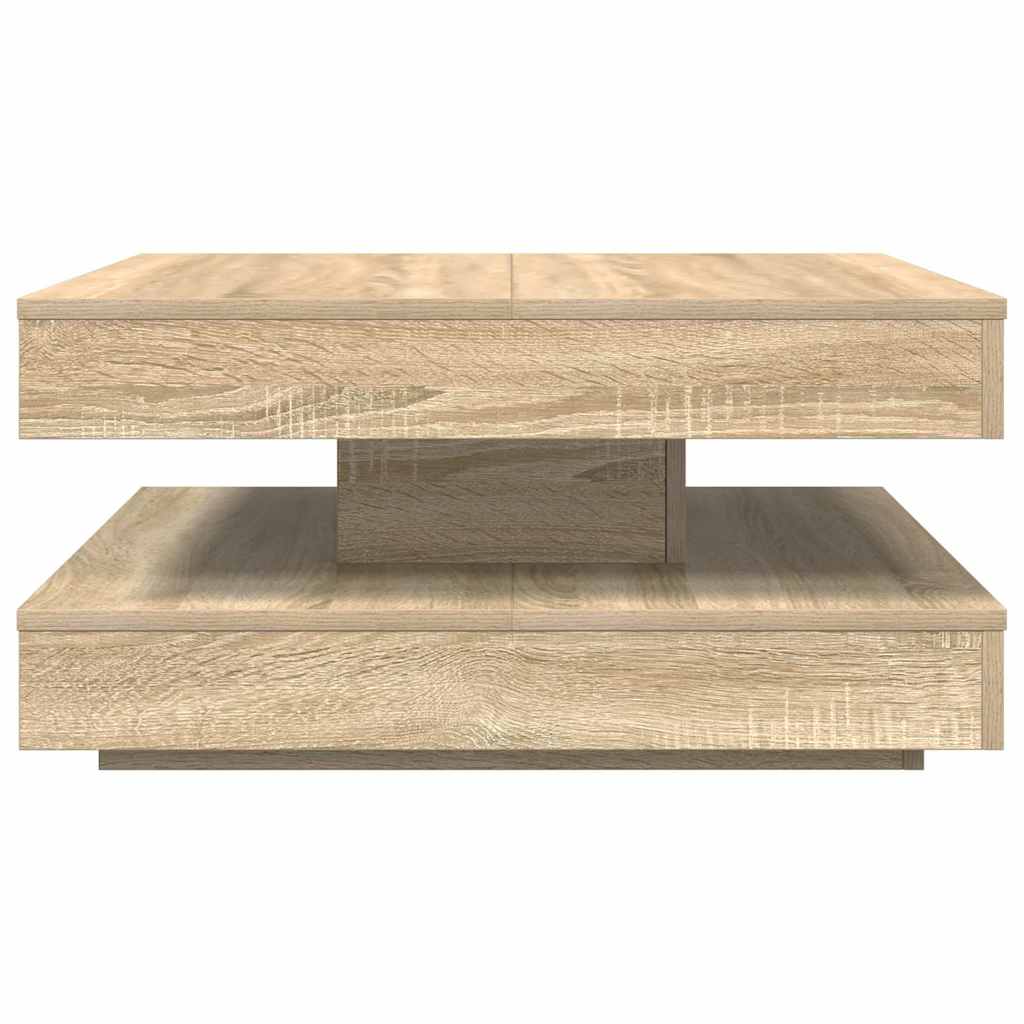 vidaXL Coffee Table 360-Degree Rotatable Sonoma Oak 70x70x34,5 cm