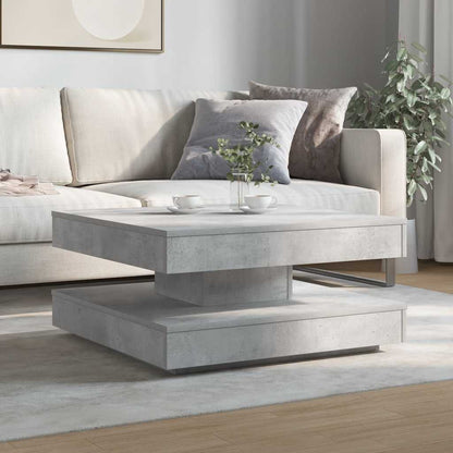 vidaXL Coffee Table 360-Degree Rotatable Concrete Grey 70x70x34,5 cm