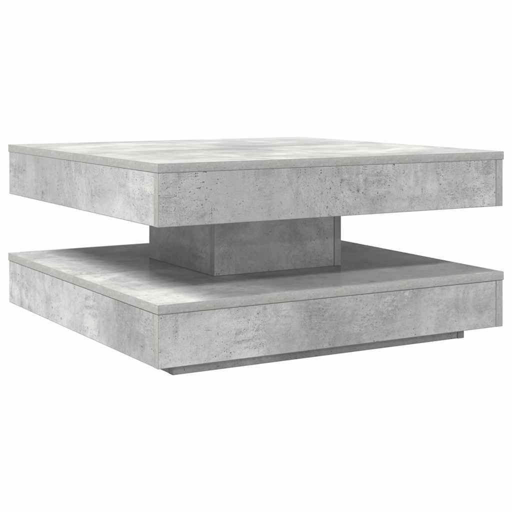 vidaXL Coffee Table 360-Degree Rotatable Concrete Grey 70x70x34.5 cm